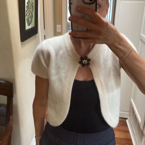 Agnona Cashmere Shrug Cropped Cardigan Sweater 4 - Picture 3 of 4